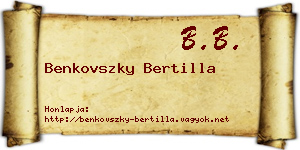 Benkovszky Bertilla névjegykártya